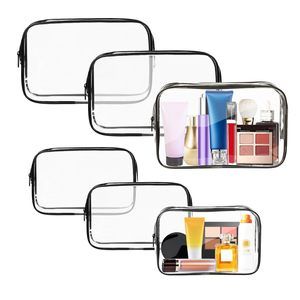 6 Pack Clear Toiletry Bag,portable Travel Makeup Bags With Zipper, Tsa💓